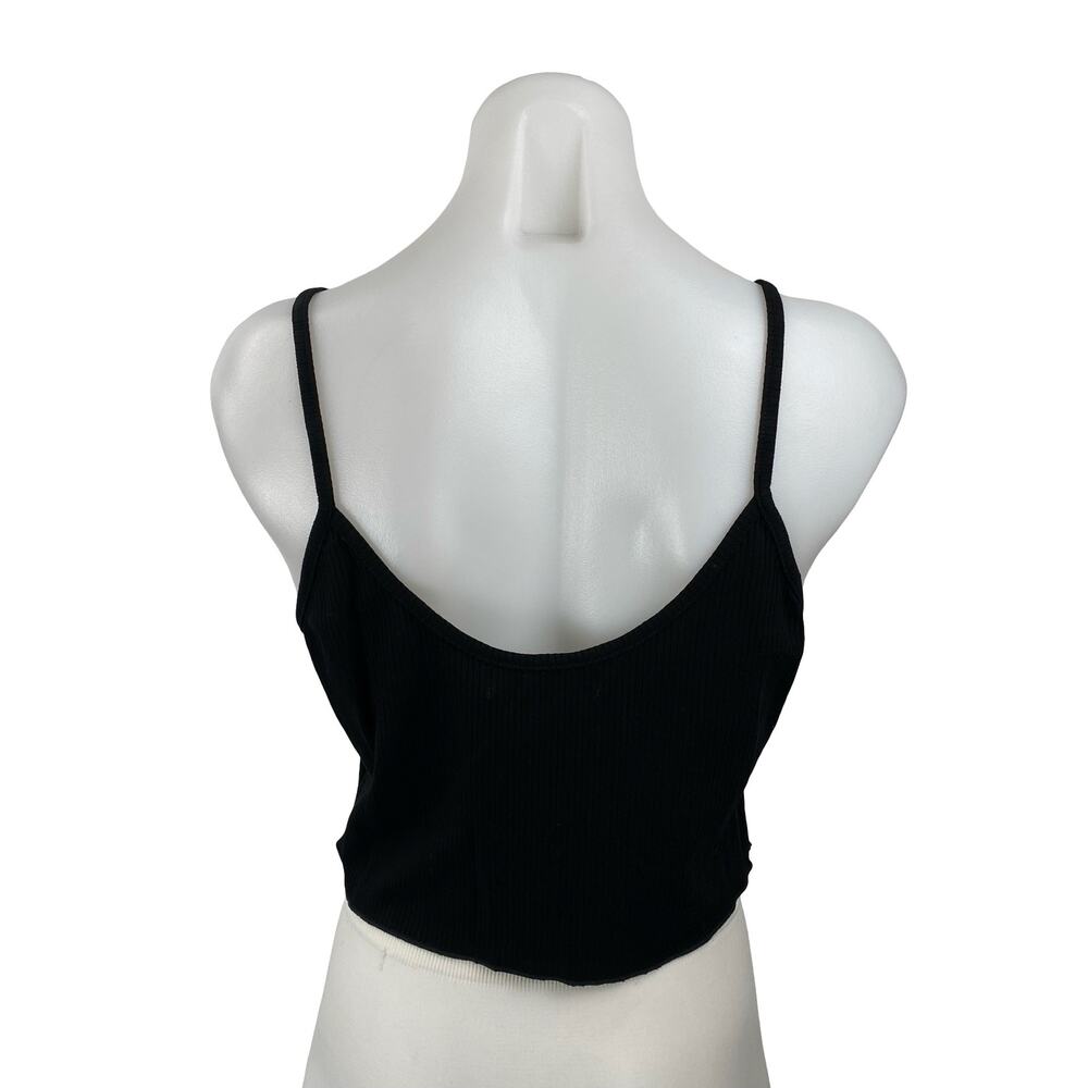 NEW Urban Outfitters Crusada Flyaway Black Split Slip Cami Tank Crop Top Size L - Picture 4 of 6